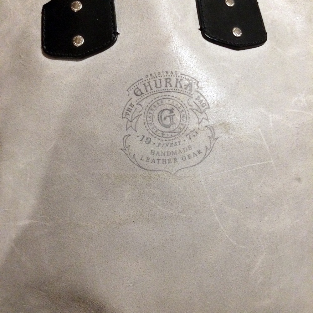 Ghurka Gray & Black Leather Broadway II Large Tote - Picture 8 of 10
